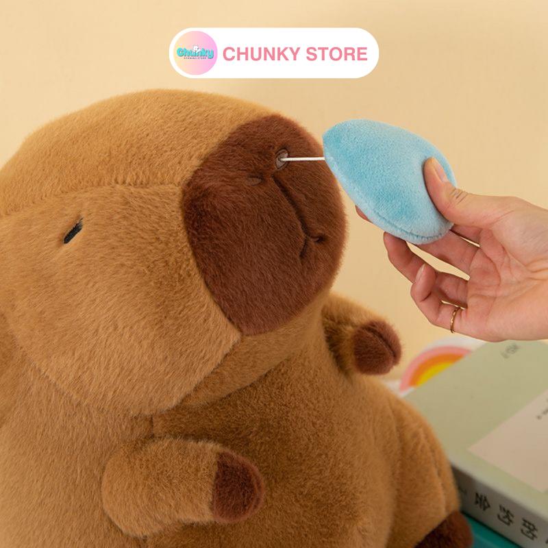 Gấu bông capybara sổ mũi kéo đáng yêu hot trend, capybara balo rùa , capybara hồng ,thú nhồi bông cute -  Chunky bedding Thú Bông Toy Đồ Chơi Voi Phát Nhạc