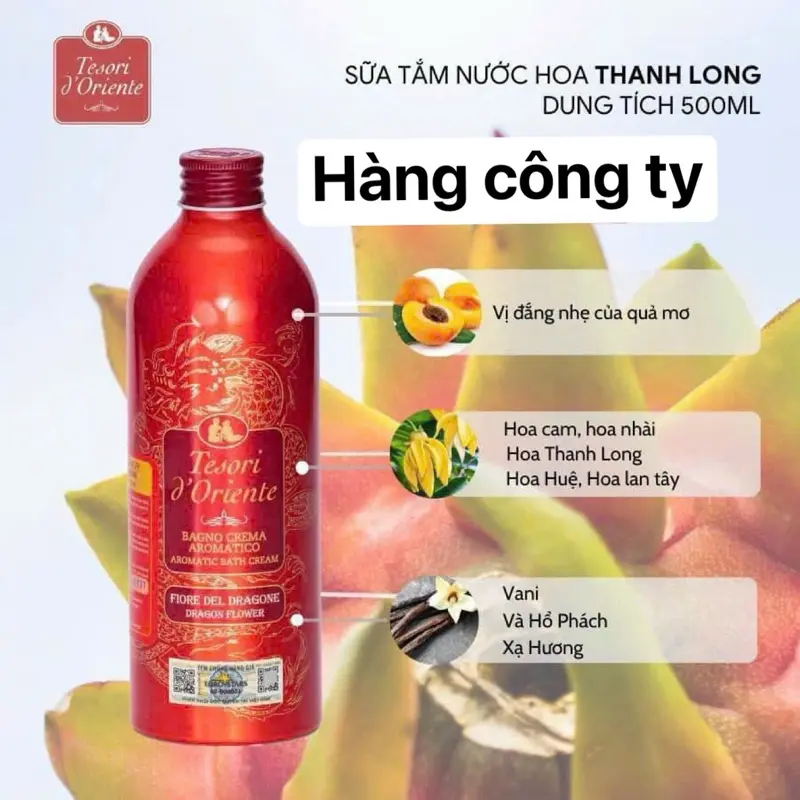 (Tặng vòi) Sữa tắm nước hoa Tesori Hương Sen Lưu Hương Lâu 500ml 5