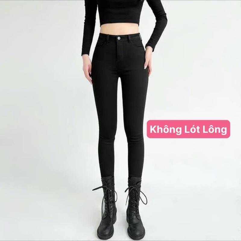 Quần Legging nữ 1 Khuy Cạp Khoá kéo co dãn 4 chiều ,có 4 túi Vải Umi Thun Women Kem