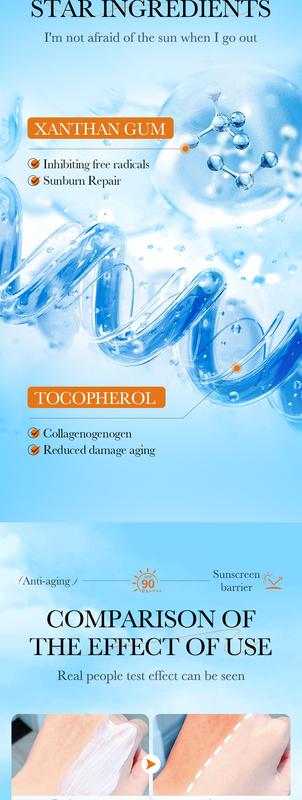 Product Introduction of Sunscreen Anti-Light Old Repair Refreshing UV Protection Sunscreen Lotion Spf90 16