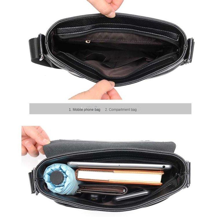 Product Introduction of PU Leather Men Crossbody Bag Waterproof Large Capacity Shoulder Bags For Boys Trendy Design Messenger Bags 11