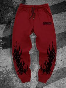Pantalones deportivos para hombre de estilo gótico con estampado de letras, corte regular, cómodos y casuales para uso diario, ideales para primavera y otoño, Pantalones jogger para hombre