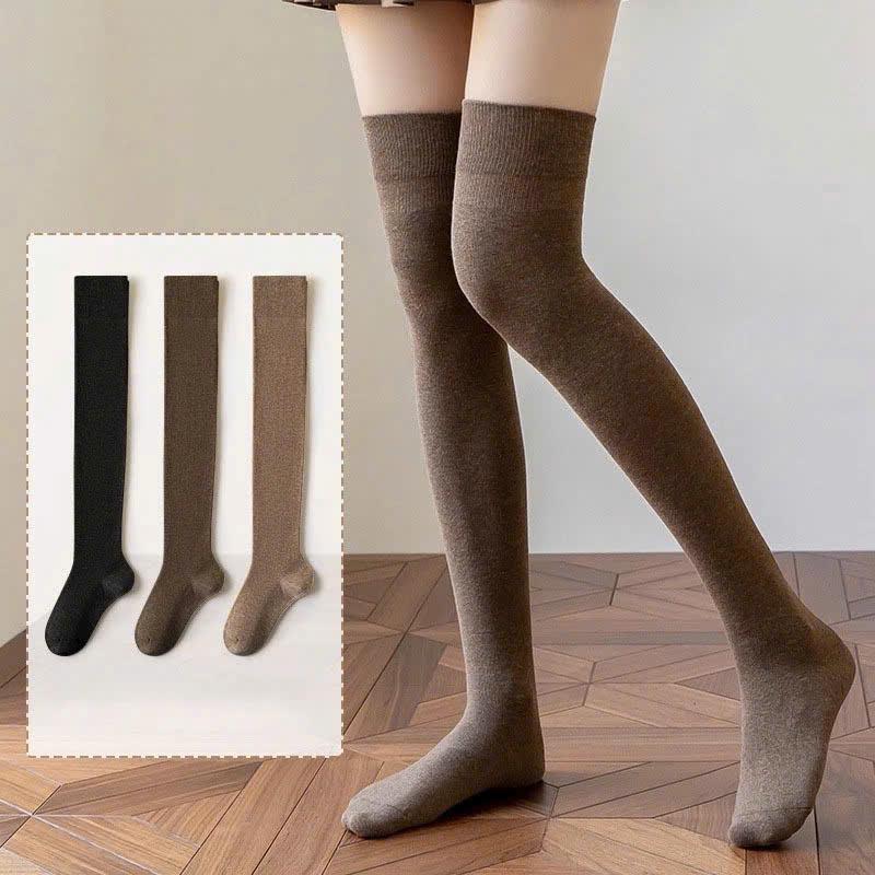 Set 2 Đôi Tất Len Đùi Cho Nữ Hàng Dày Xuất Nhật