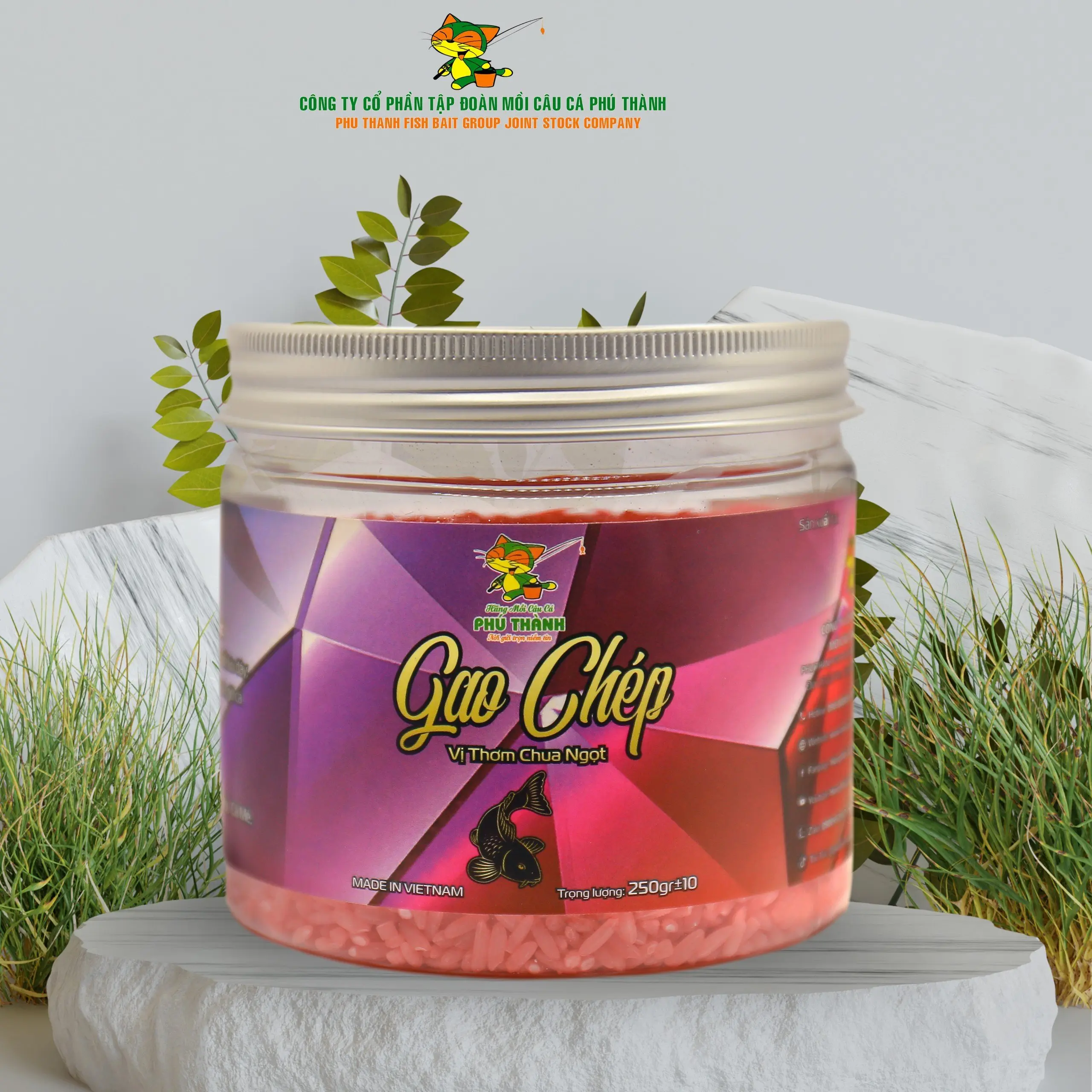 GẠO CHÉP THƠM CHUA NGỌT - loại 500g và loại 250g chuyên dùng Trộn với mồi câu, cám cá để lưu đáy chính hãng Phú Thành