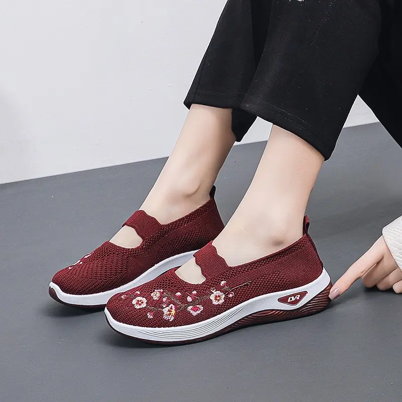 LVR FREE BOX LV0328 Sepatu Slip On Sepatu Wanita Motif Bunga Premium Quality 5