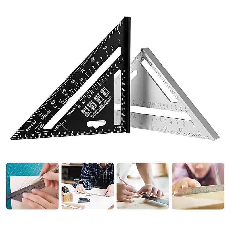 7 Inch Aluminum Alloy Triangle Ruler, Multifunctional Triangle Tool, Precise Angle Measuring Tool, Woodworking & Drawing Tool 5