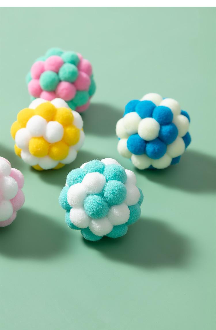 Product Introduction of Cat Toy Ball Teaser Cat Ball Cat Hair Ball Self-Entertainment Silent Ball Plush Ball Pet Toy 15