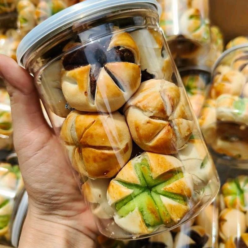 Bánh đồng tiền mix 3 vị : khoai môn, dừa sầu riêng, đậu xanh lá dứa hạt sen