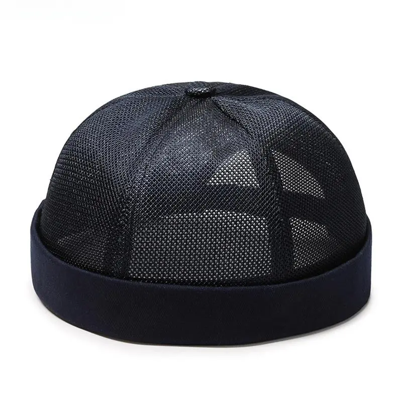 Men's Breathable Mesh Bonnet Solid Color Street Hat Hip Hop Hat Solid Color Dome
