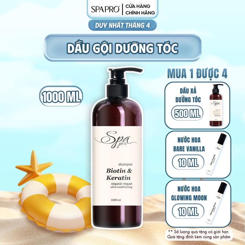 [MUA 1 TẶNG 3] Dầu Gội Giảm Rụng & Dưỡng Tóc SPAPRO Biotin Thực Vật 1000ML