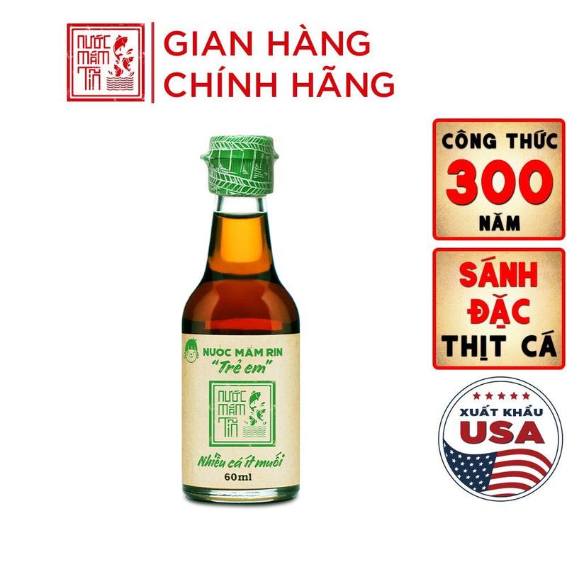 [1 chai] Nước mắm Tĩn trẻ em cho bé ăn dặm độ đạm 42N 60ML nhiều cá ít muối 0