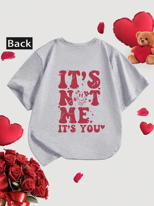 Toddler Girl's Cartoon & Letter Print Round Neck Tee, Fashion Casual Crew Neck Short Sleeve T-Shirt for Daily Outdoor Wear, Kids Clothing for All Seasons 6