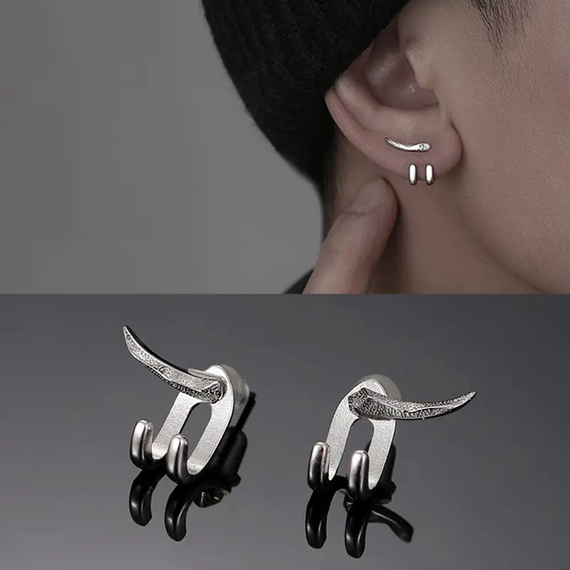 New Earring For Men Detachable Dual Purpose Stud Earrings Prong Ear Charms Fashion