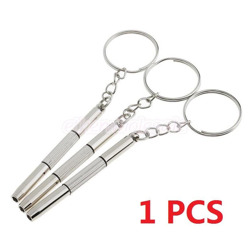 Móc chìa khóa tuốc nơ vít 3in1, Mini, Dụng cụ Slotted nhỏ Phillips Hex, để sửa chữa kính và đồng Đồng Hồ Dụng cụ cầm tay Cầm Tay 3