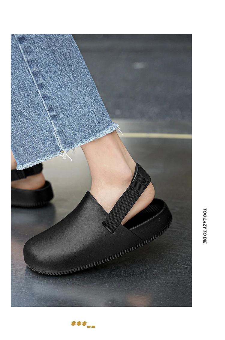 Product Introduction of Summer Men Platform Slippers Casual Outdoor Sandals EVA Slides Flip-Flops Beach Sandals Garden Shoes Comfortable Slippers Male 29