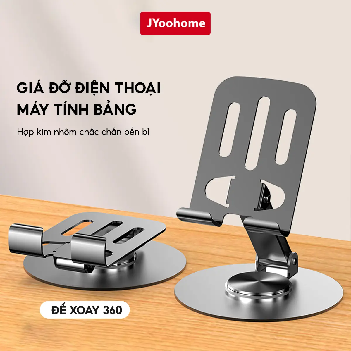 Giá Đỡ Điện Thoại iPad Máy Tính Bảng SMTech Xoay 360 Hợp Kim Nhôm, Kệ Điện Thoại Xem Phim Livestream Gấp Gọn Cao Su Titan Phone đỡ  điện