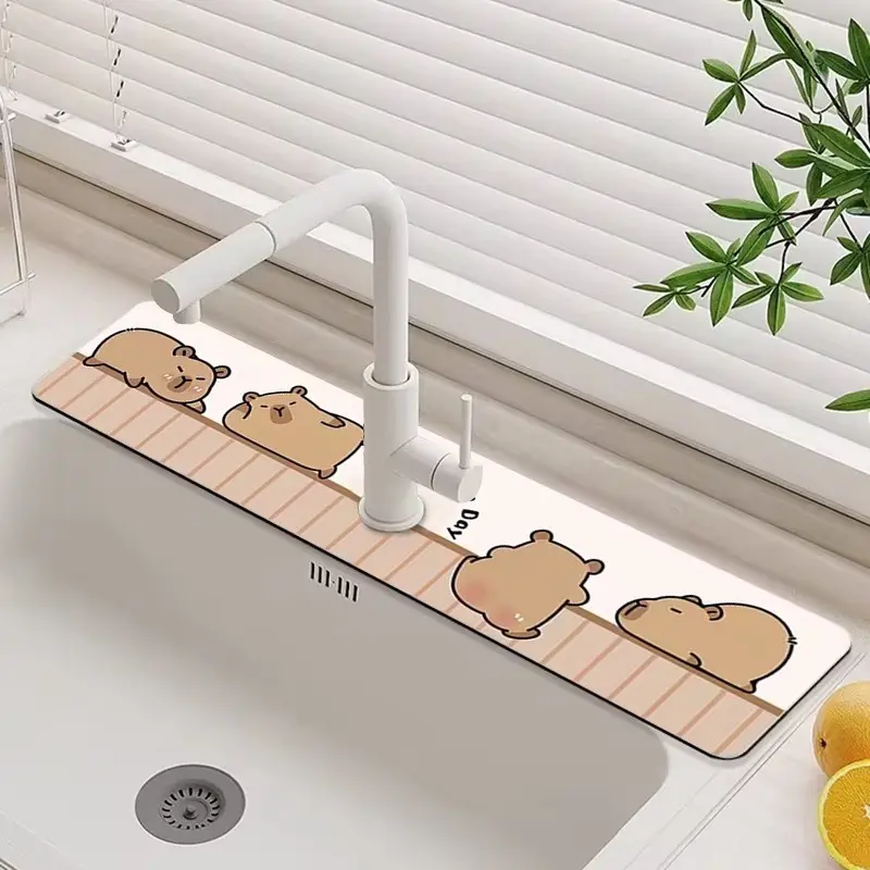 Tấm Thoát Nước Vòi Hoa Sen, Thiết Kế Hoạt Hình Capybara, Sáng Tạo, Tấm Thoát Nước Nhà Bếp, Đồ Dùng Phòng Tắm 4