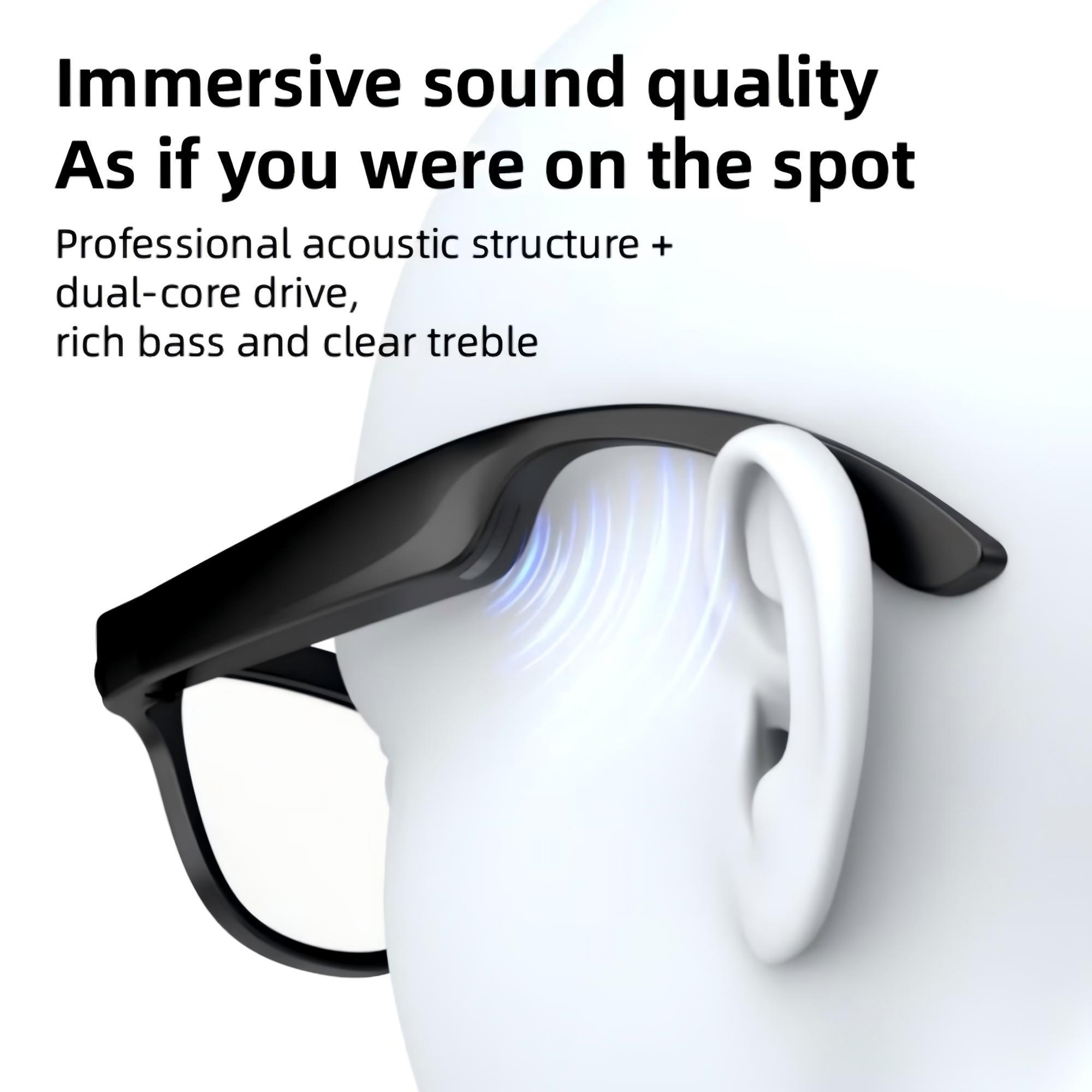 New Smart Camera Glasses, Fashionable Video Eyewear, TR Flexible Material, Dual Microphone Noise Reduction, Real-time App Transl - Image 5