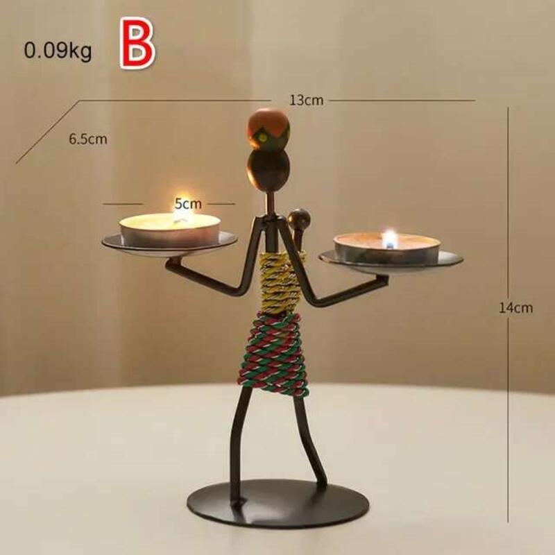 Product Introduction of Vintage Metal  Handmade Iron Candle Creative Crafts Miniature Wrought Holder Home Living 13