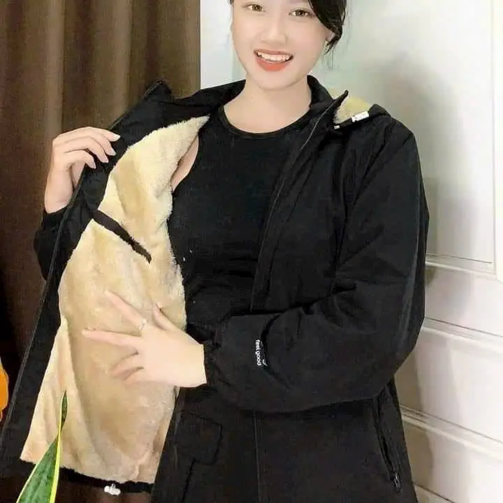 Áo gió lông cừu trơn, dày dặn ấm áp