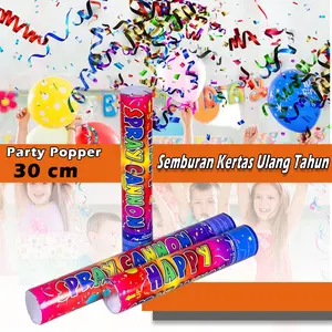 Party Popper Confetti Semburan Kertas Perlengkapan Pesta Ulang Tahun Confetti Panjang 30cm Spray Cannon