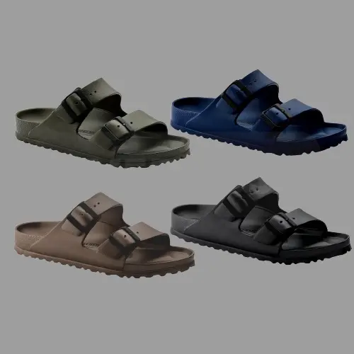 Sandal Pria 2 Strap Kasual Kekinian Dalam Ruangan Luar Ruangan Sendal Open Toe Karet Empuk Modis 4
