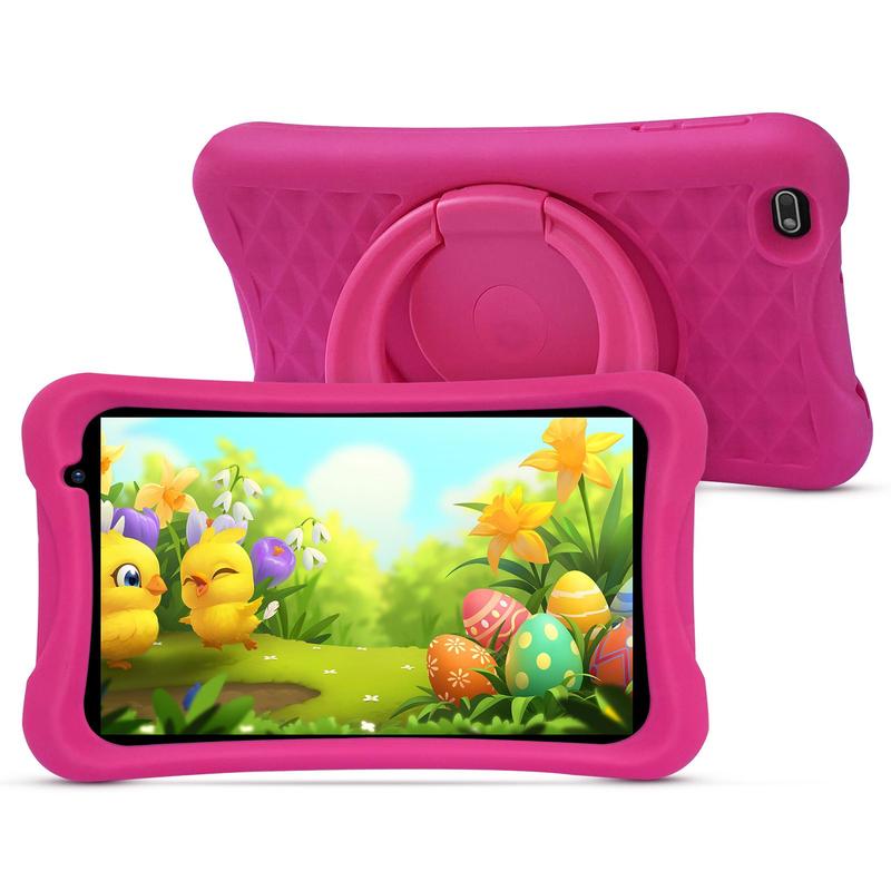 Portable 8 Inch HD Learning Tablet, Touch Control Tablet, Android System Tablet with Silicone Protective Case, Eye Care Tablet, Stocking Fillers Gift 4