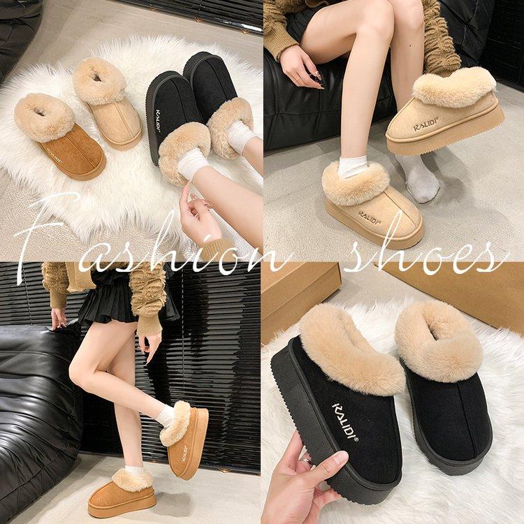 Product Introduction of Women's Cotton-Padded Shoes Winter 2024 New Popular Home Warm Velvet Cotton Slippers Non-Slip Simple Advanced Snow Fashionable Boots 6