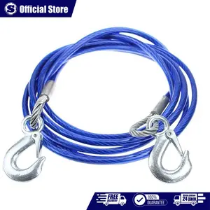 5 Ton Tali Derek Mobil 4 M M10 Tali Penarik Mobil Kawat Sling Baja Hook Emergency Tow Rope