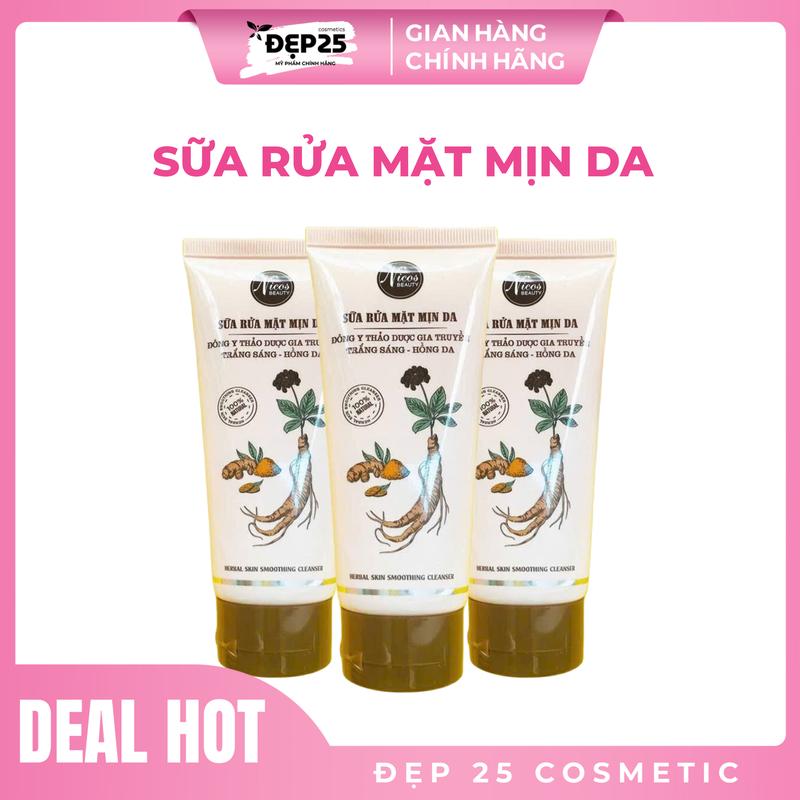 Sữa Rửa Mặt Nicos 100ml – Siêu Mịn Da Trắng Sáng Mờ Thâm Sạm Skincare Cho Bé Dưỡng Ẩm Da