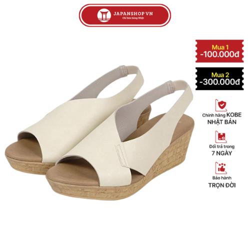 KOSU Giày sandal nữ đế xuồng siêu nhẹ chống thấm nước cao 6cm xăng đan cao gót không đau mỏi made in Japan 22060