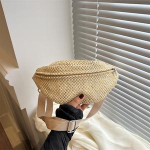 Beg Bahu dan Selempang, Personaliti Bergaya Tahun Ini, Tenunan, Baru dan Fesyen, Diperbuat daripada Jerami, Bergaya, Sesuai untuk Wanita, Beg Dada Kecil, Beg Selempang Bahu Tunggal Bags Crossbody