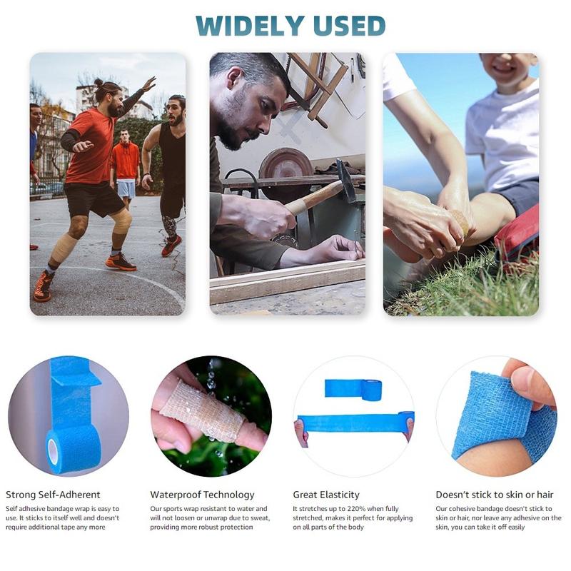 Product Introduction of Băng Quấn Tự Dính Đàn Hồi, Băng Quấn Ngón Tay Băng Quấn Thể Thao, Đồ Bảo Hộ, Cổ Tay, Đầu Gối, Mắt Cá Chân, Bóng Rổ Chân 1
