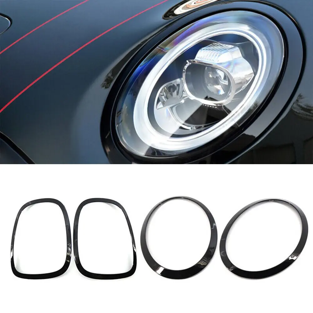 1 Pair Black Headlight Trims/Taillight Trims Left  Right Ring Bezel Surround Cover For Mini For Cooper F55/F56/F57 Car Light