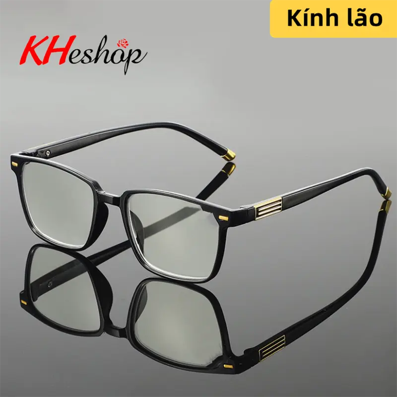 [Mã HY1208] Kính lão gọng Hàn Quốc cổ điển có độ phân giải cao tròng vuông Mắt Kính Tròng Kính 2