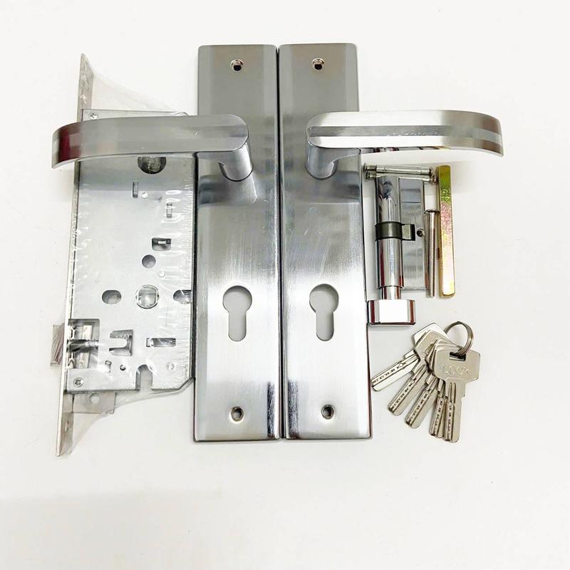 Bộ khoá tay gạt  dành cho cửa sắt dố 4x8,3x9,5x10 ,và nhôm hệ 1000,cửa gỗ dày từ 3,5-5cm.thương hiệu MingGao ,ZYENA , sử dụng thân khoá 85mm, dùng lắp cho cửa đi và cửa phòng