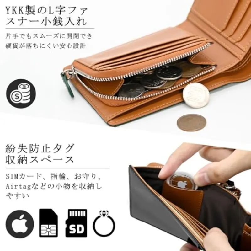 [Bluesay] 財布 メンズ 2つ折り 栃木レザー 本革 大容量 二つDXT 財布 メンズ 2つ折り 栃木レザー 本革 大容量 二つ折り財布 YKK