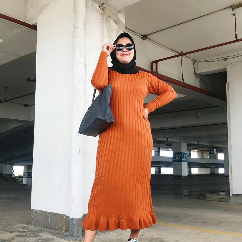 Product Introduction of ELOISE - GAMIS DRESS RAJUT BASIC POLOS WANITA KRIWIL FIT BODY PREMIUM 2