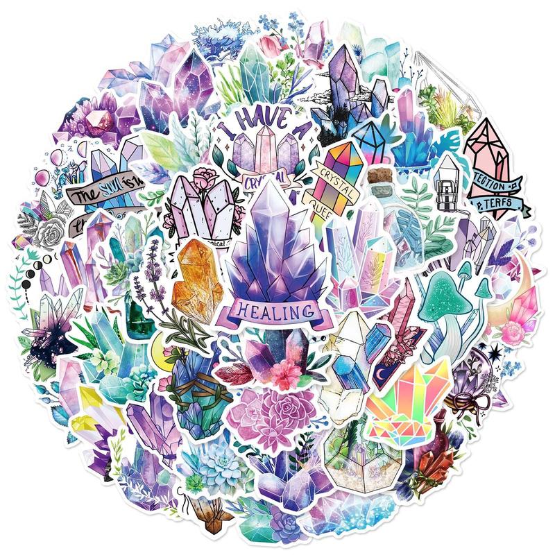 Boho Style Crystal Pattern Sticker, Waterproof Cartoon Sticker, Decoration Sticker For DIY Phone Case, Computer, Guitar, Bag, Water Cup, Scrapbook 6
