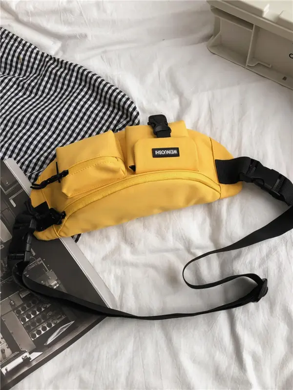 Women's Casual Plain Fanny Pack, Fashionable Multi-pocket Waist Bag for Daily Used, Casual Trendy Versatile High-quality Daily Commuting Bag 8