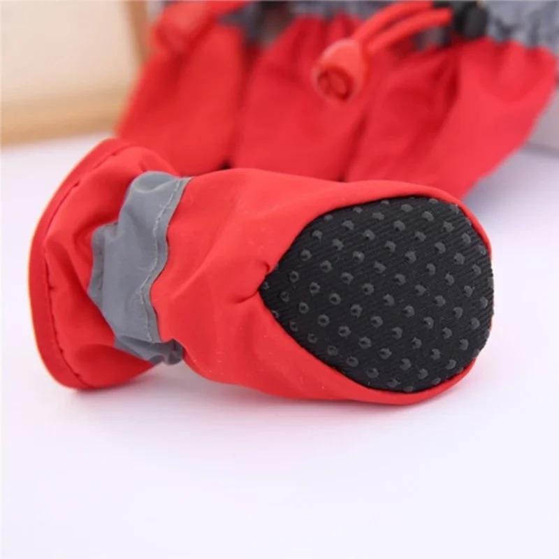 Product Introduction of 4 pcs/set waterproof pet dog shoes anti-slip rain boots footwear for small cats dogs puppy dog pet booties pet paw accessories 20