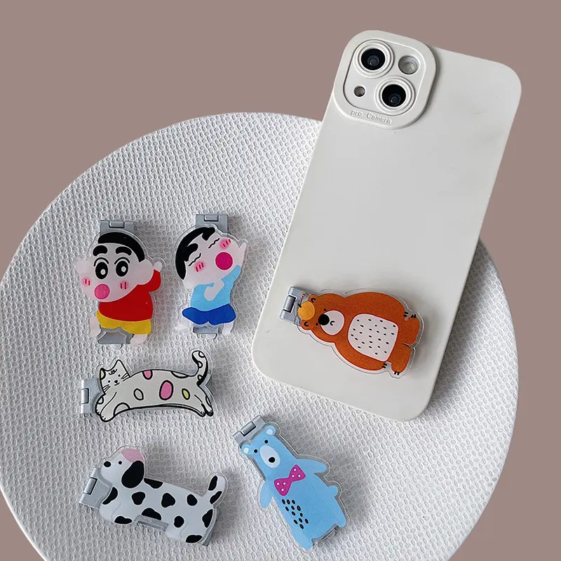 Giá Đỡ Điện Thoại Di Động Cầm Tay, Hợp Kim Mini, Gấp, Thiết Kế Hoạt Hình, Khung Hỗ Trợ Nhỏ Miếng Dán Ốp Lưng, Miếng Dán Hỗ Trợ Điện Thoại Di Động Phụ Kiện 0