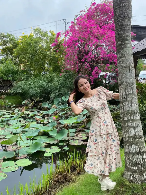 Váy Hoa Chất Vải Cát Hàn - Phong Cách Trẻ Trung _ Thanh lịch - Sang Trọng 4