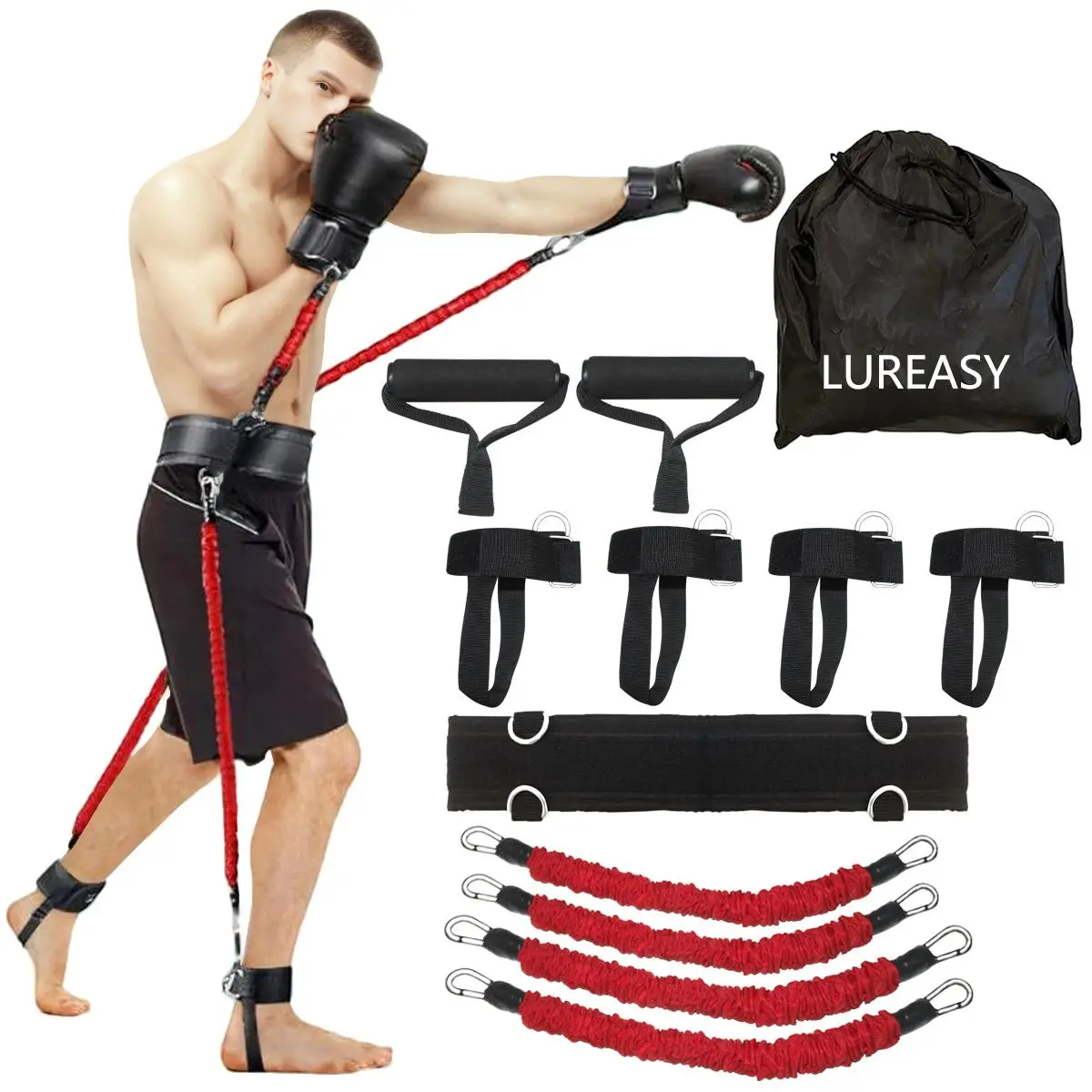 Boxing Training Rope, 12pcs/set Resistance Band Set, Full Body Training Equipment, Home Small Fitness Equipment for Strength Training