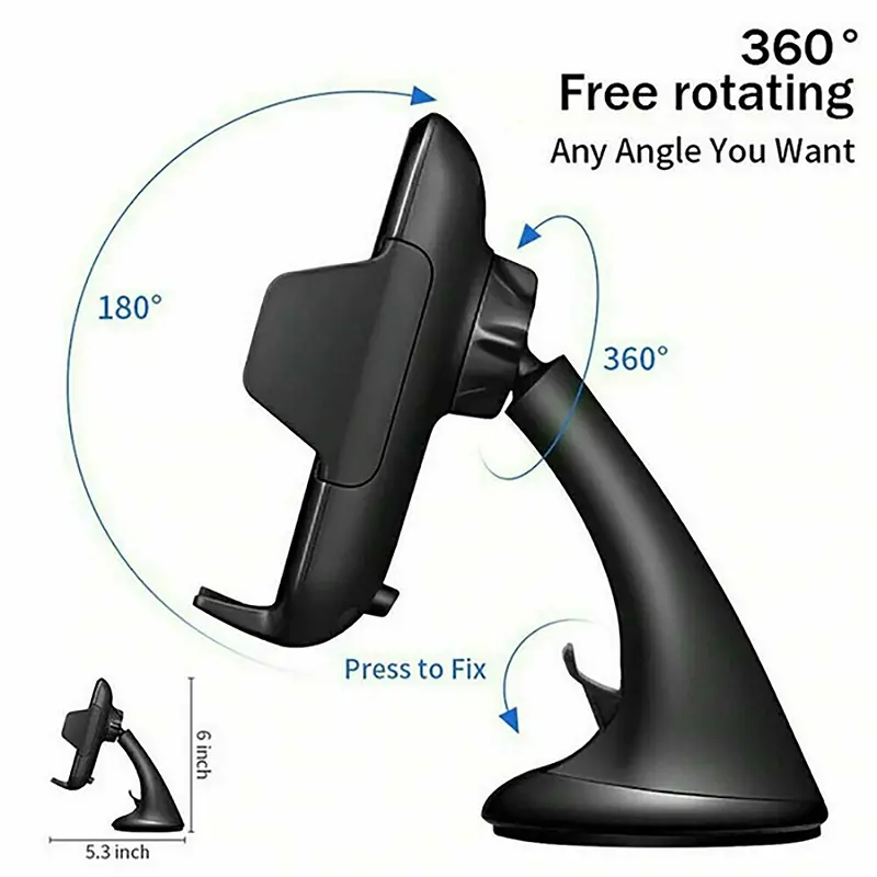 360 Rotatable Car Windscreen Suction Cup Mount Mobile Phone Holder Phone Stand Bracket for Car Interior Accessories