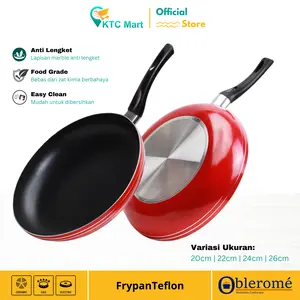 OBLEROME Frypan Teflon Anti Lengket Premium Teflon Goreng Teflon Masak Frypan Goreng Telur KTCmart