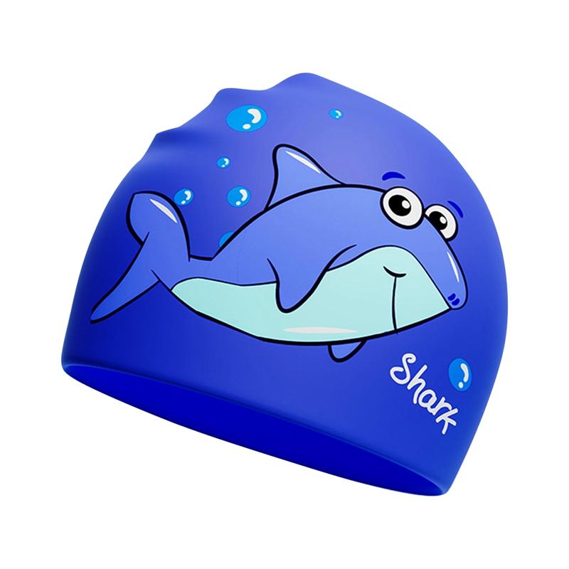 Product Introduction of Children's Swimming Cap Boys And Girls Long Hair Waterproof Head Training Professional Swimming Cap Silicone Cap 3