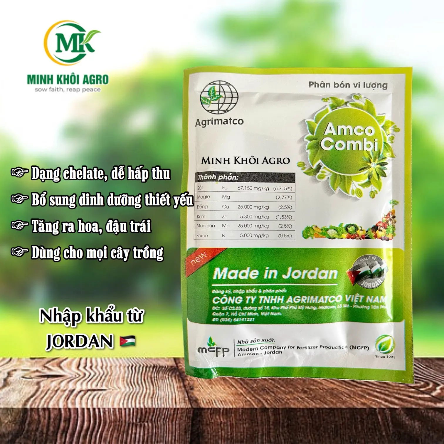 Phân bón vi lượng Amco Combi (Combi Jordan) - Gói 25g