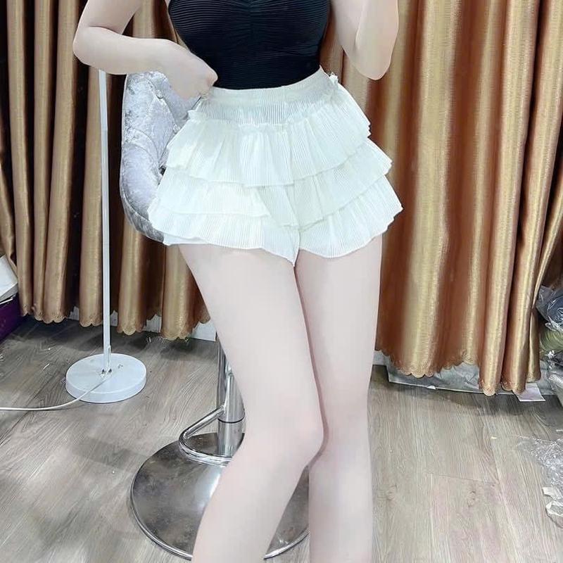 Quần váy tầng xếp ly nhí bèo nhẹ , dáng ngắn xòe cực xinh , chất thun gân mềm dày dặn Nữ Women 4
