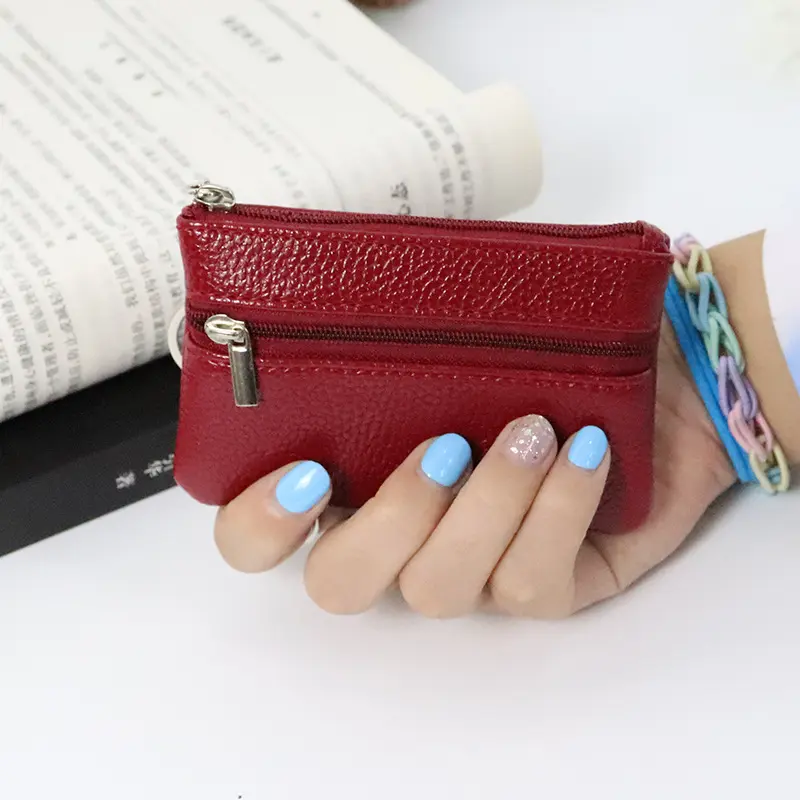 Mini Fashion Zero Wallet Women's Thin Short Small Hand Key Bag Card Bag Coin Bag Pink Dompet Wanita Kulit